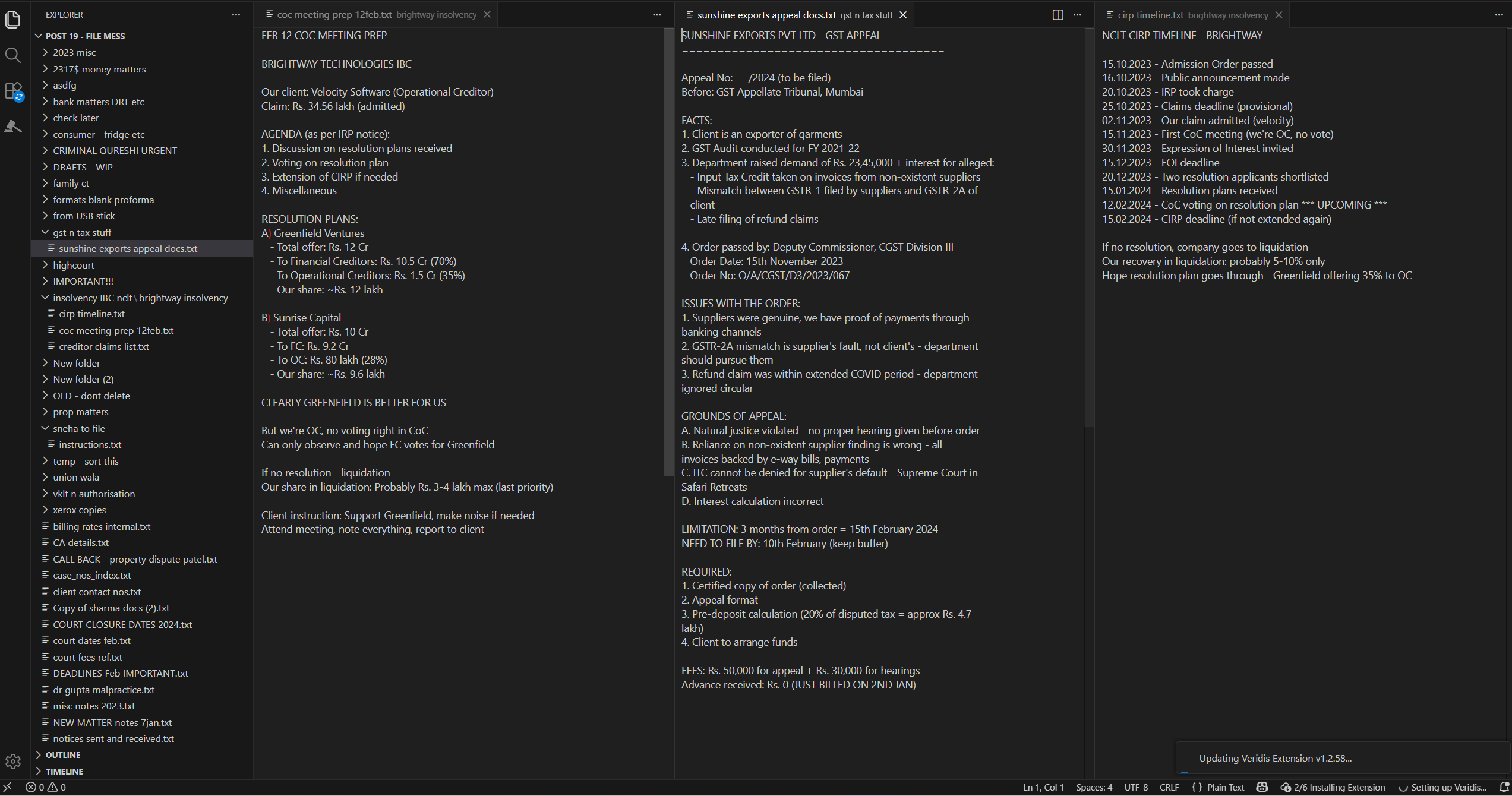 Veridis standalone desktop application for legal research